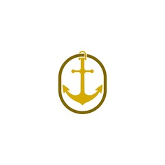 Obraz premium Anchor icon logo circular silhouette isolated on white background