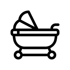 baby stroller line icon