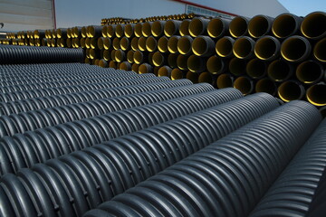 HDPE Corrugated Pipe, 
HDPE Pipes Manufacturers, HDPE DWC Yellow pipes, Drainage Corrugated Pipe, Polyethylene Plastic Pipe