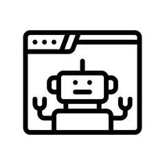 robot line icon