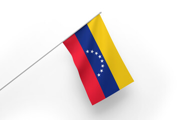 3d illustration flag of Venezuela. Venezuela flag waving isolated on white background with clipping path. flag frame with empty space for your text.