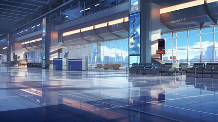 Airport anime background