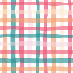 Christmas seamless checkered pattern with colorful stripes for textile prints, wallpaper, gift wrapping paper, backgrounds, etc. EPS 10