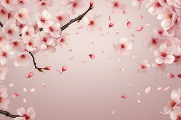 fluttered cherry blossoms petals background