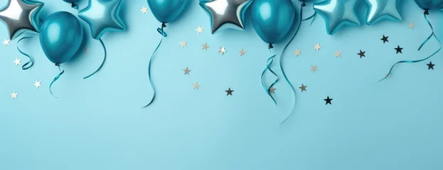 Tuinposter Helium balloons festive background © megavectors