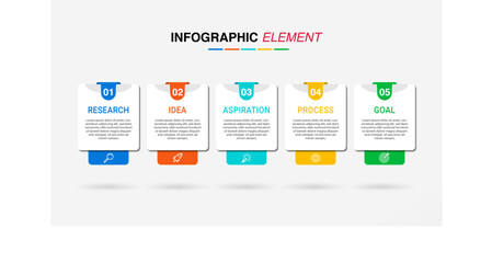 Infographic design with icons and 5 options or steps. Infographics business concept.