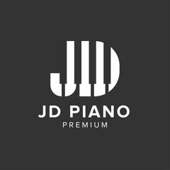 letter JD piano logo vector icon illustration