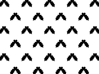 クリスマスヒイラギパターン背景：黒