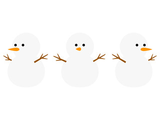フラット雪だるまアイコンセットA
