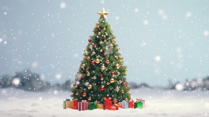 Fototapeta na wymiar Christmas tree. winter season. Christmas and New Year holiday background