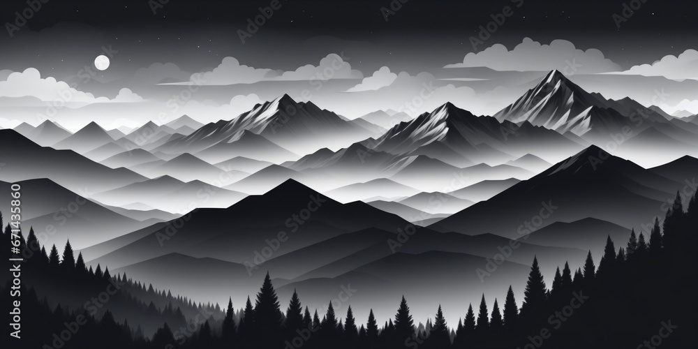 Canvas Prints majestic mountains sunset graphic artwork