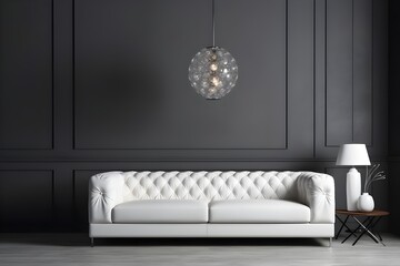 white sofa and lamp