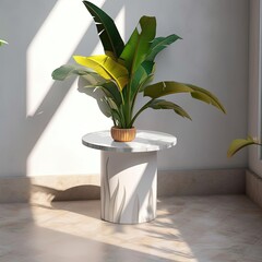 Modern and Luxurious Round White Side Table for Classic and Elegant Interiors