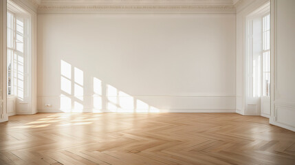 Obraz premium Modern bright interior empty room. Mock up. Suitable for interior rooms furniture template.