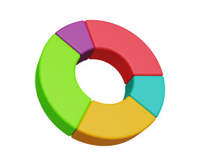 3D pie chat icon. Data analysis concept. Circle diagram. Business, financial report, presentation, statistics, data analytics. 3d illustration