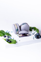 purple macaroon with blueberry flavor