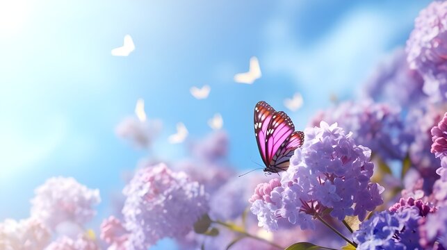 flowers and butterfly