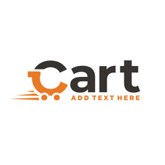 cart text with cart abstract symbol.