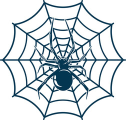 Obraz premium Aesthetic Spider Web Tattoo Silhouette Graphic