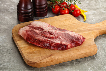 Raw beef chuck roll steak