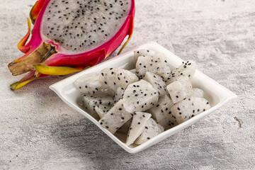 Dragon fruit Pitahaya in the bowl