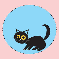 Kitten. Logo, picture. Vector graphics, eps