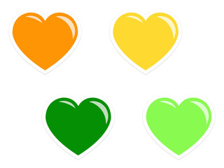 ぷるんとしたハートシールセット：緑