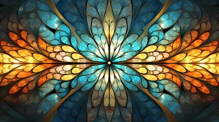 abstract fractal stained glass background
