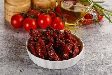 Homemade dry tomatoes with oil