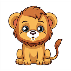 cute baby lion vector