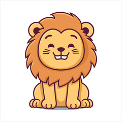 cute baby lion vector