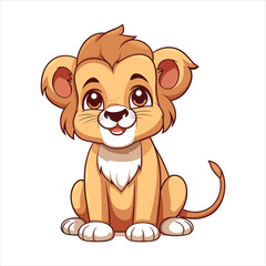 cute baby lion vector