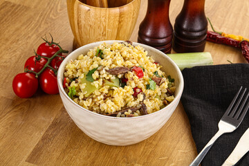 Bulgur with lamb and vegetables