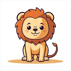 cute baby lion vector