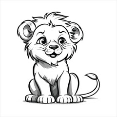 cute baby lion vector