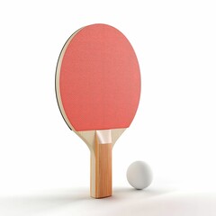 3D of red ping pong paddle