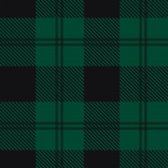 Tartan seamless pattern, green and black can be used in fashion decoration design. Bedding, curtains, tablecloths
