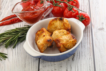 Chicken breast shashlik - grilled meat