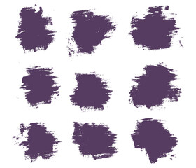 Paint brush stroke purple banner template set