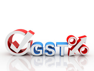 3d rendering GST Tax India with percentage
