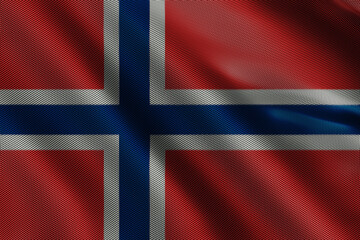 Fototapeta premium 3d illustration flag of Norway. Close up waving flag of Norway.