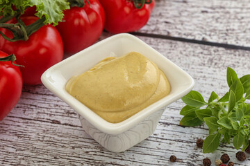 Spicy Mustard sauce in the bowl