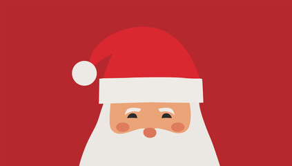 santa claus with red hat and white beard vector illustration design