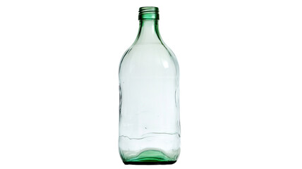 Concept of recycle. Empty used plastic bottle on white background