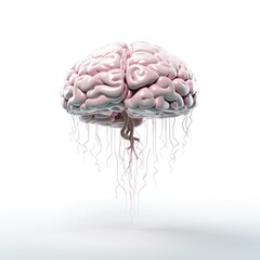 Human brain on white background. Brainstorming concept
