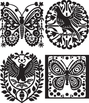 papel picado, Day of the Dead, Dia de los muetros. traditional Mexican banner paper cutting decoration