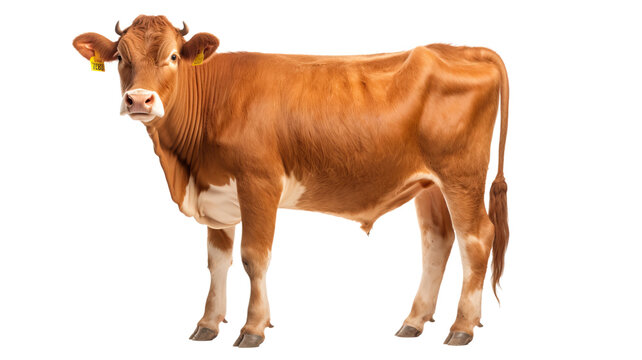 cow shot isolated on white background cutout 