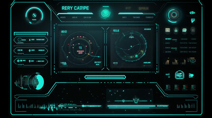 Futuristic touch screen user interface HUD frames.