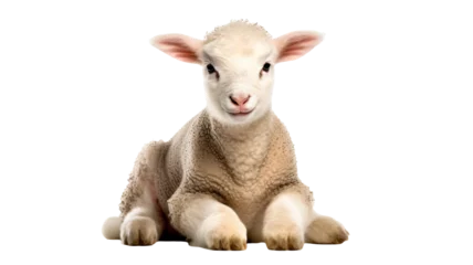 Tuinposter cute lamb, isolated on white background cutout © Pixel Town