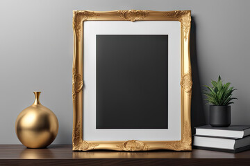 Gold frame mockup design